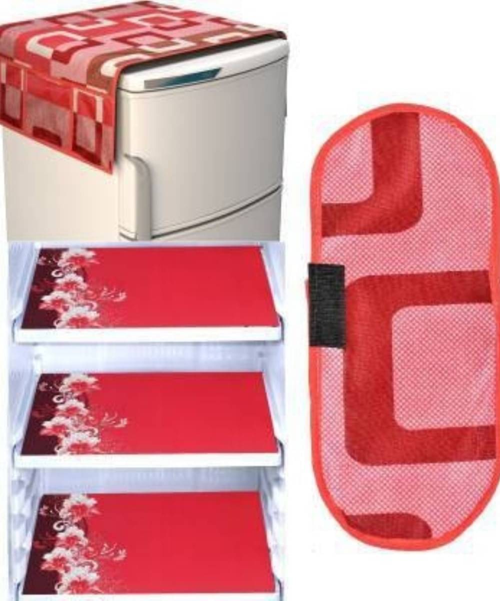 DPA Collection PVC Floral Fridge Covers ( 44 29 ) Pack of 5 - Red     			DPA Collection PVC Floral Fridge Covers ( 44 29 ) Pack of 5 - Red