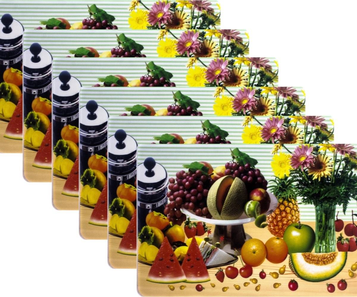 DPA Collection PVC Graphic Fridge Mats ( 44 29 ) Pack of 6 - Multicolor DPA Collection PVC Graphic Fridge Mats ( 44 29 ) Pack of 6 - Multicolor