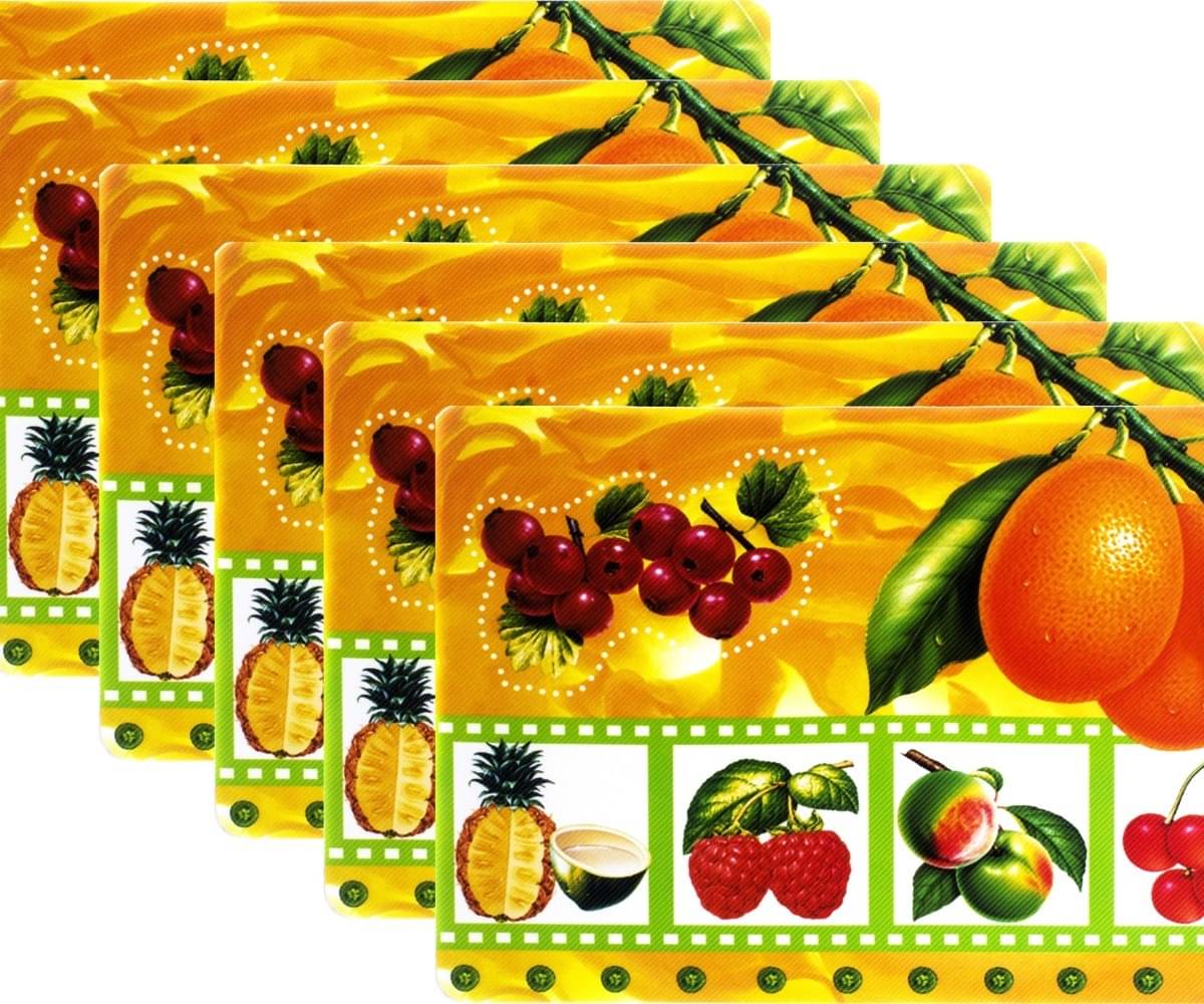     			DPA Collection PVC Graphic Fridge Mats ( 44 29 ) Pack of 6 - Multicolor