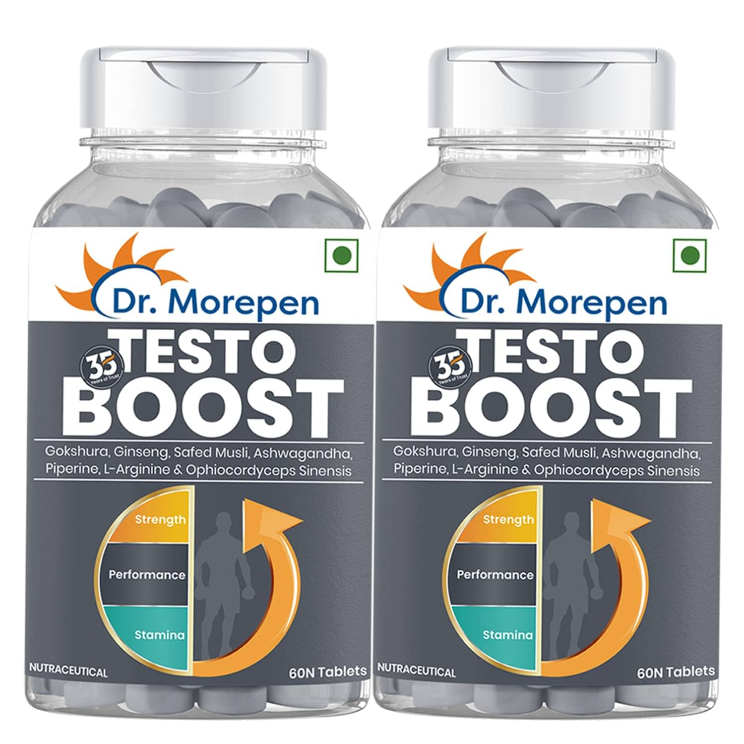     			DR. MOREPEN Testo Boost for Men, Testosterone Booster Tablets for Energy, Stamina & Muscle Growth - 30 Tablets Pack 2