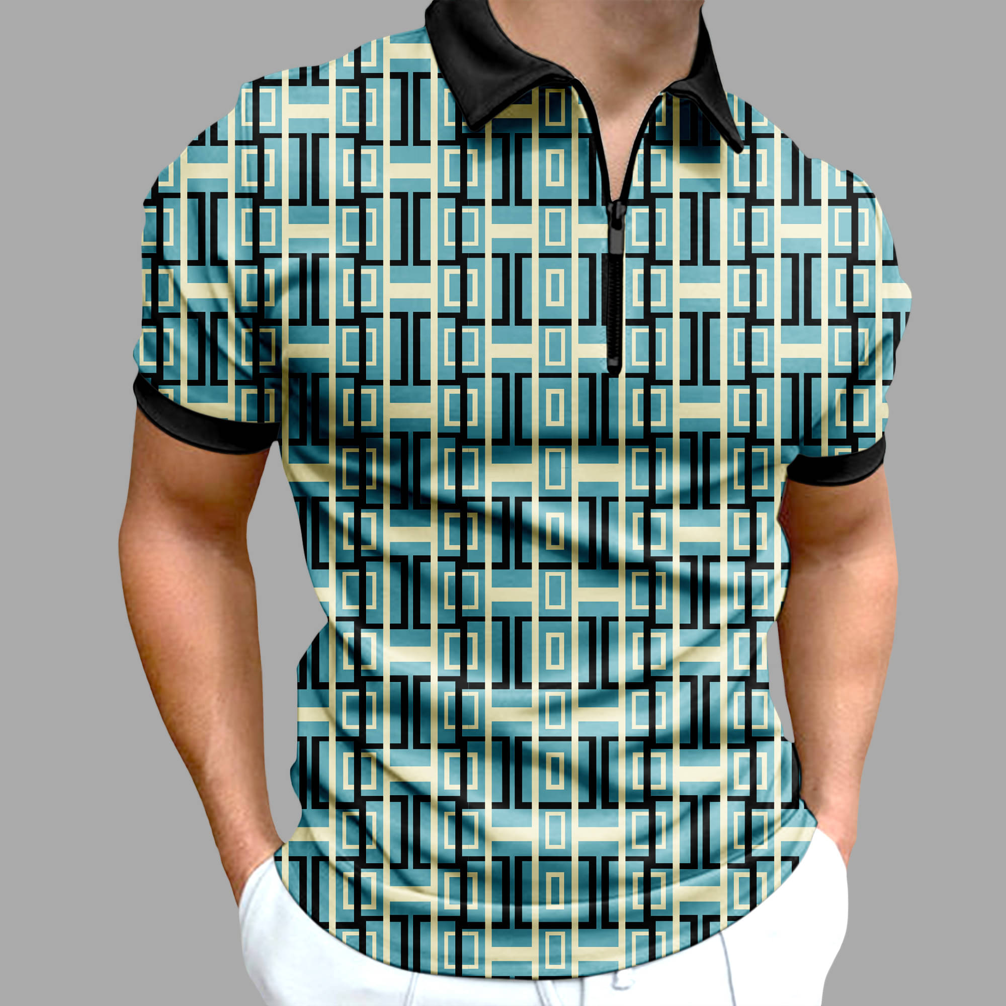     			FTX Men Lycra Regular Fit Printed Polo T Shirt ( Blue )