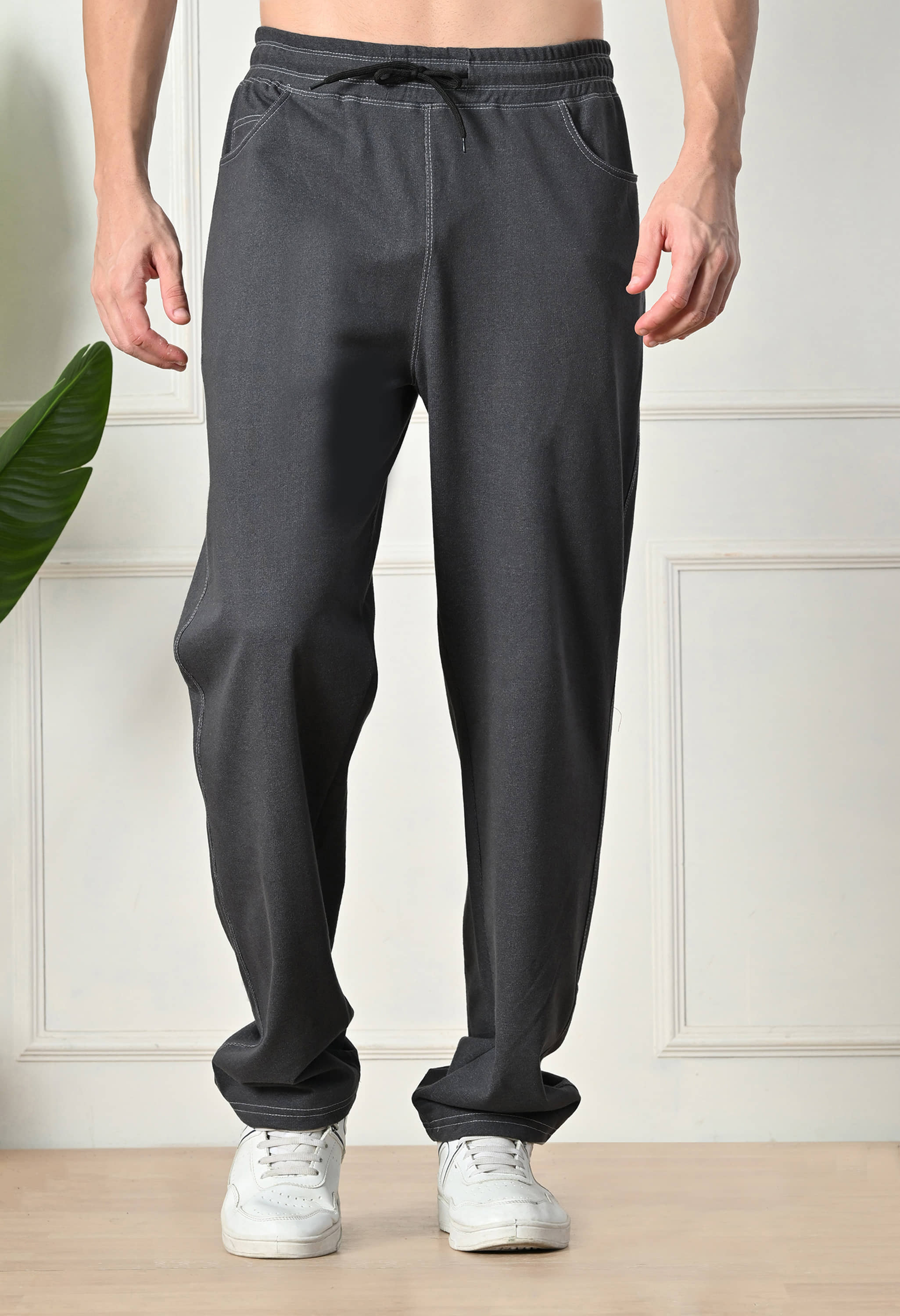 Glito Grey Cotton Blend Men's Trackpants ( Pack of 1 ) - Track Pants | Buy online on ZillyBuy