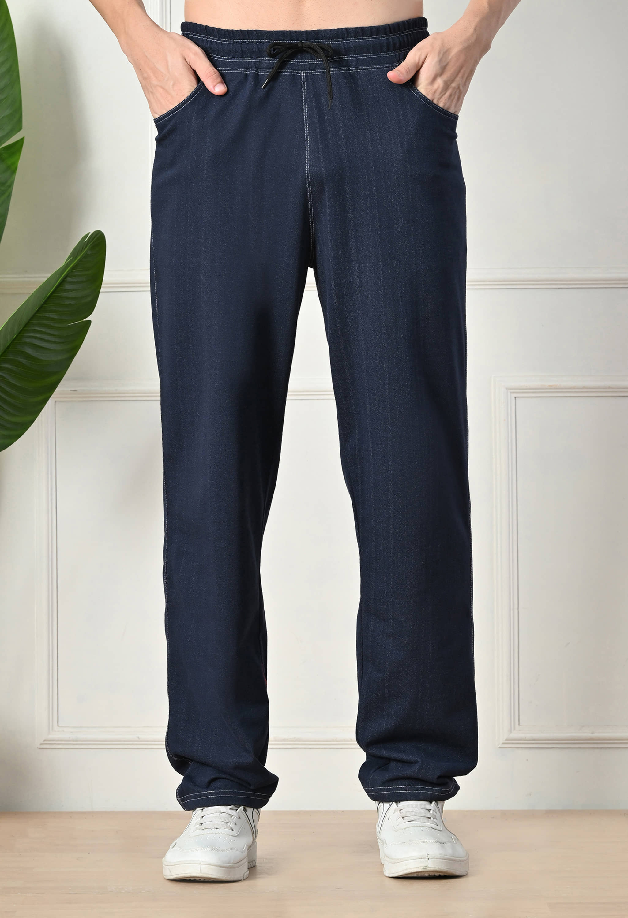 Glito Navy Cotton Blend Men's Trackpants ( Pack of 1 ) - Track Pants | Buy online on ZillyBuy