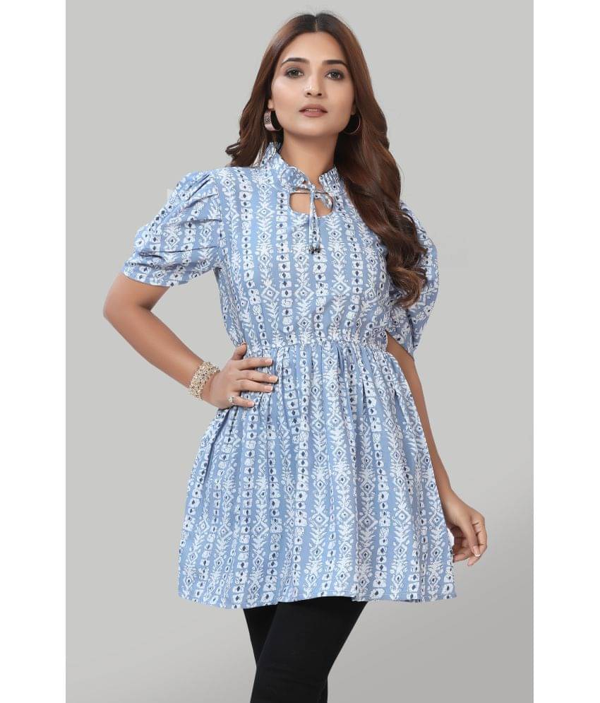     			Hemang Fashion Women's Crepe A-Line Top ( Light Blue )
