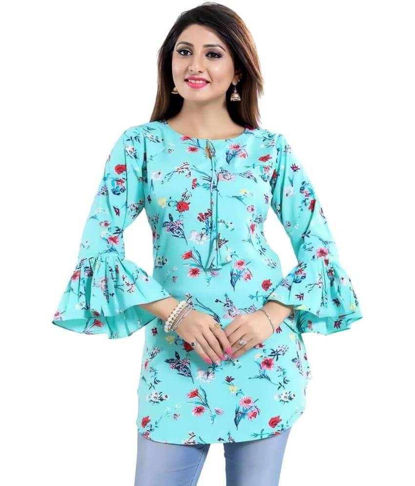     			Hemang Fashion Women's Crepe Regular Top ( Light Blue )