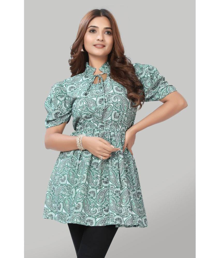 Hemang Fashion Women's Crepe A-Line Top ( Green )     			Hemang Fashion Women's Crepe A-Line Top ( Green )