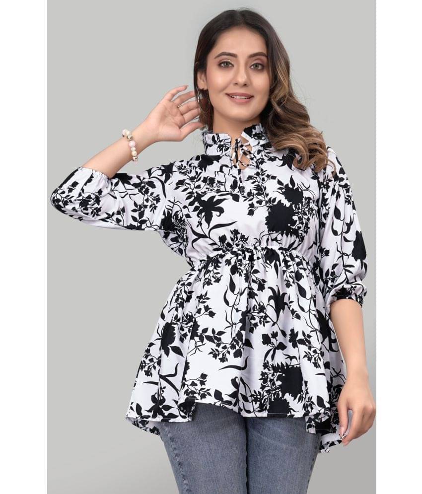 Hemang Fashion Women's Crepe A-Line Top ( White ) Hemang Fashion Women's Crepe A-Line Top ( White )