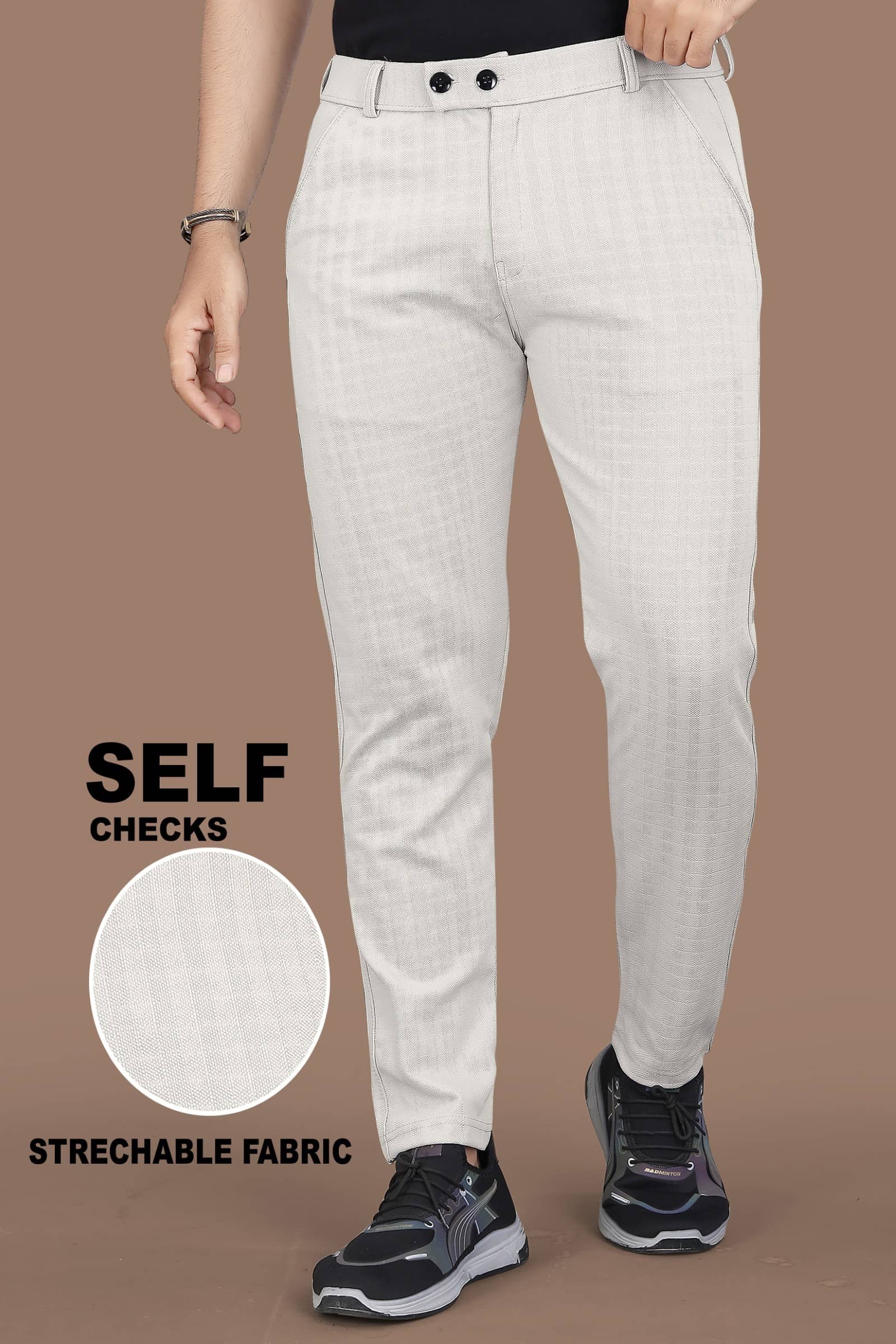 INDICLUB Regular Flat Men's Trouser - Cream ( Pack of 1 ) - Trousers | Buy online on ZillyBuy