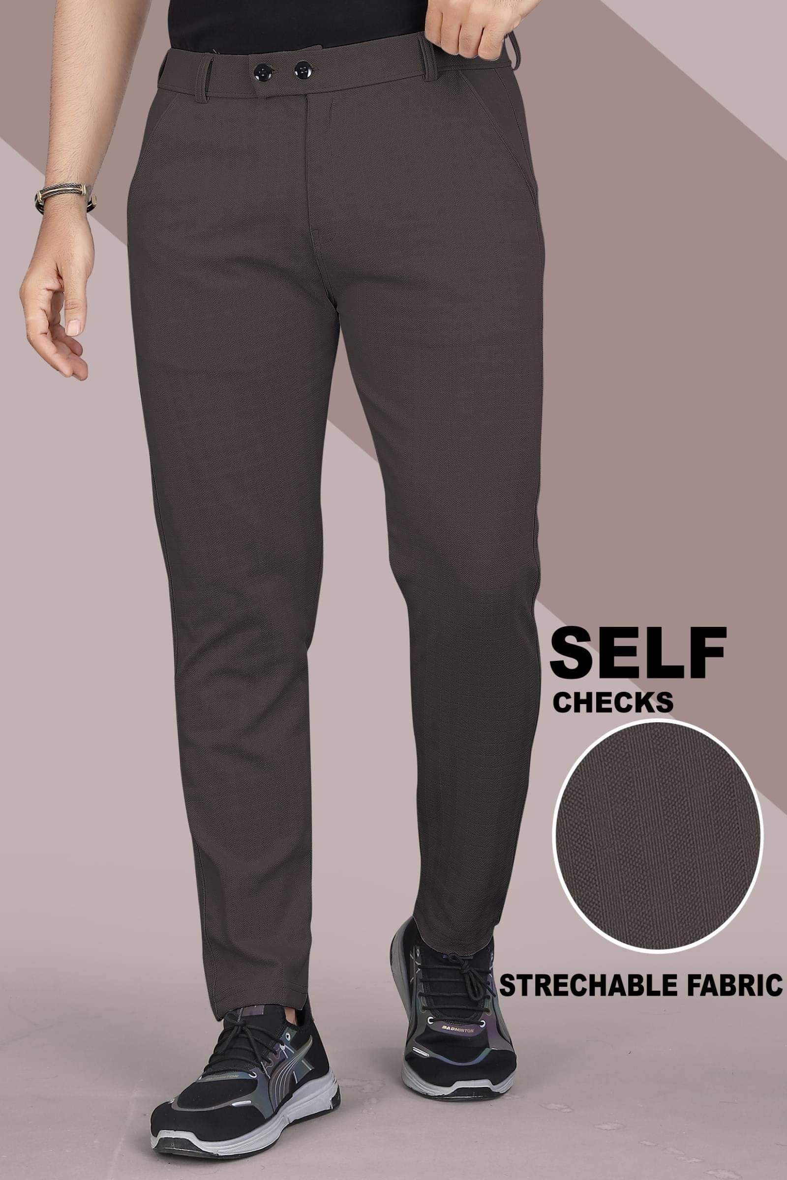     			INDICLUB Regular Flat Men's Trouser - Brown ( Pack of 1 )