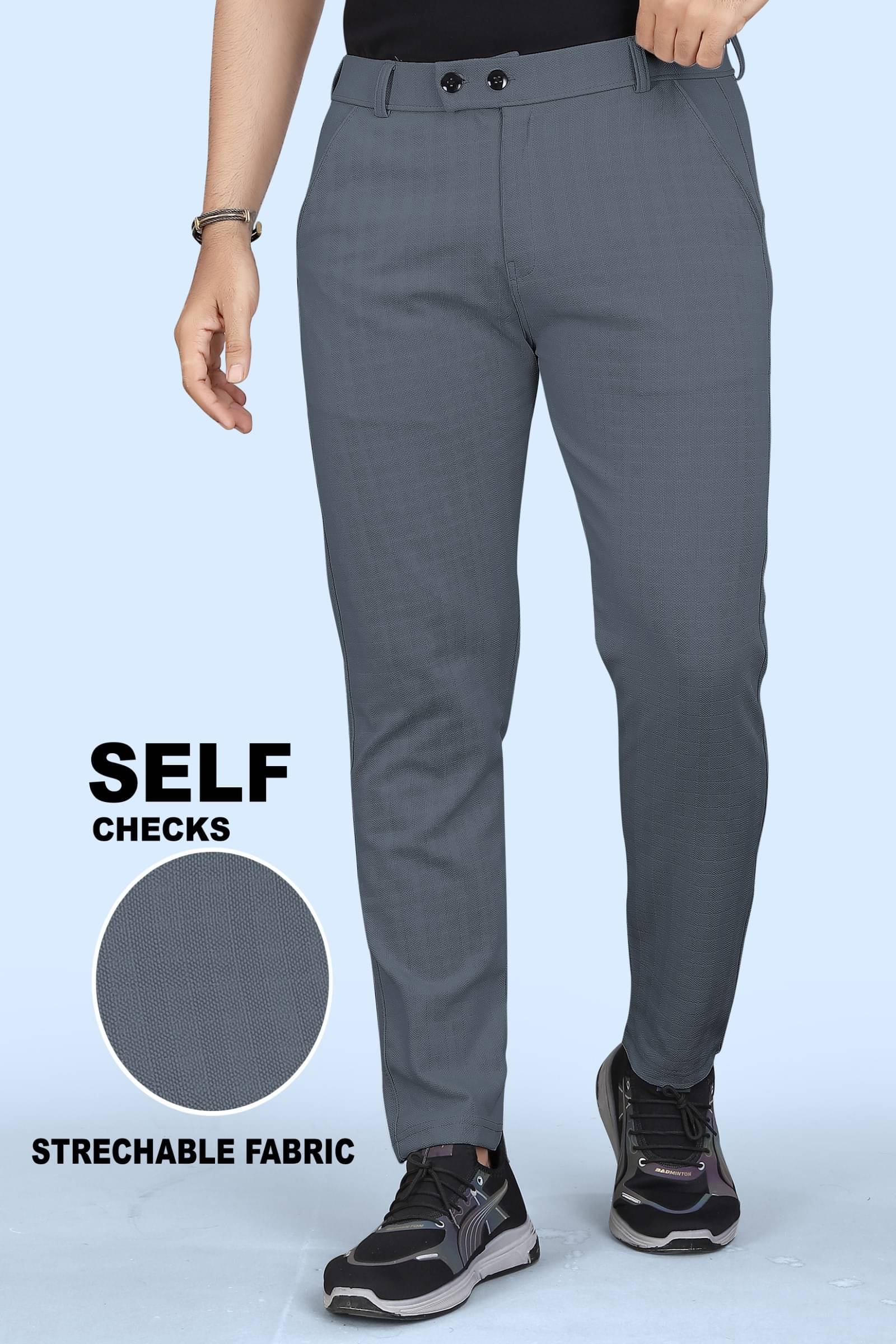    			INDICLUB Regular Flat Men's Trouser - Grey ( Pack of 1 )