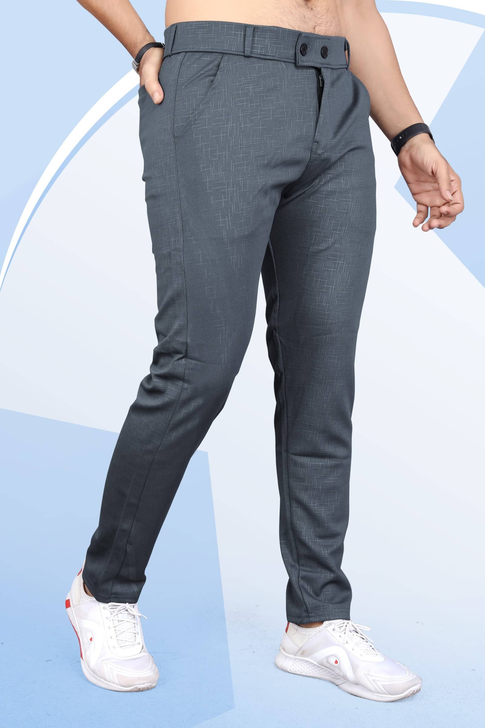 INDICLUB Slim Flat Men's Trouser - Grey ( Pack of 1 ) - Trousers | Buy online on ZillyBuy