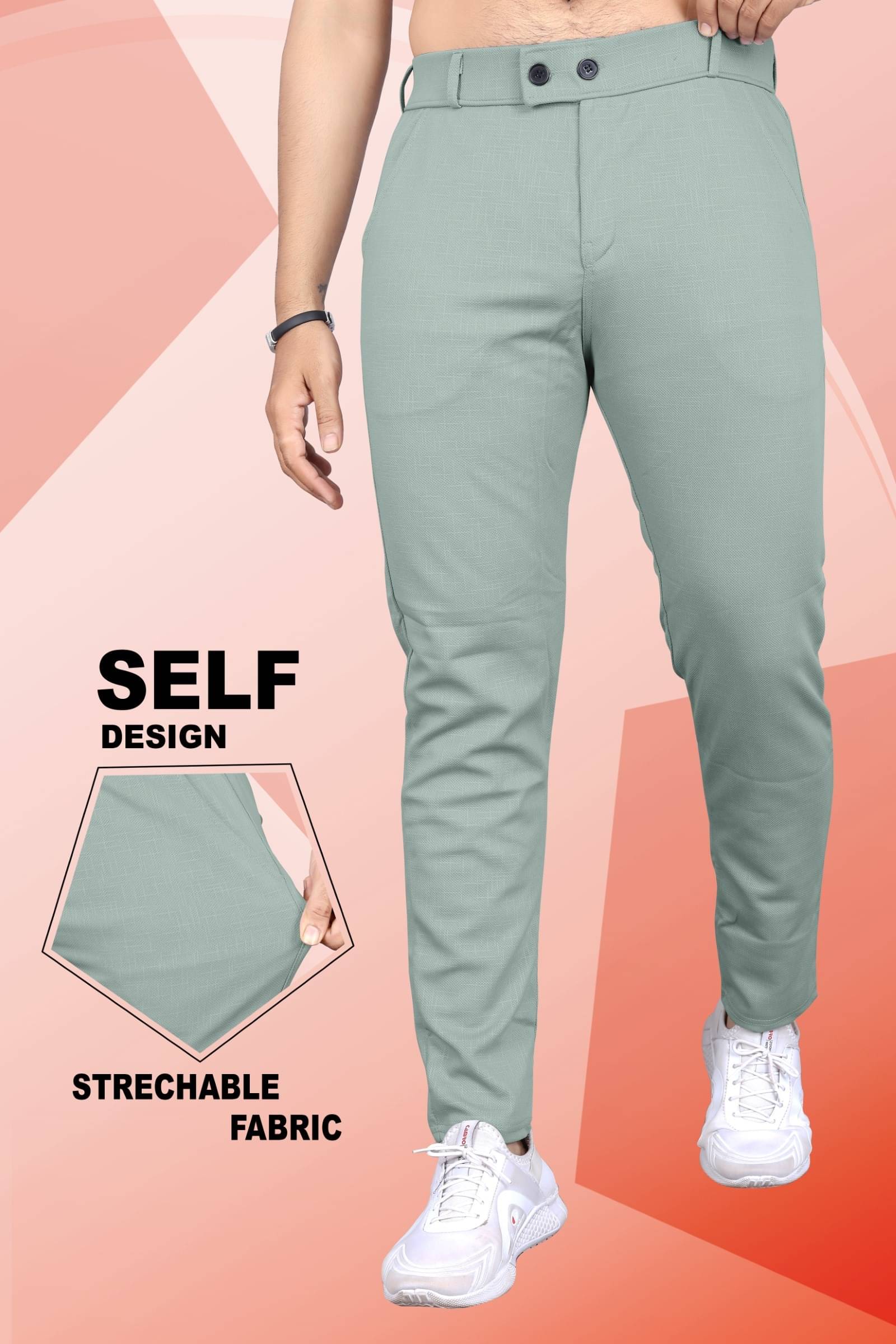     			INDICLUB Slim Flat Men's Trouser - Light Green ( Pack of 1 )