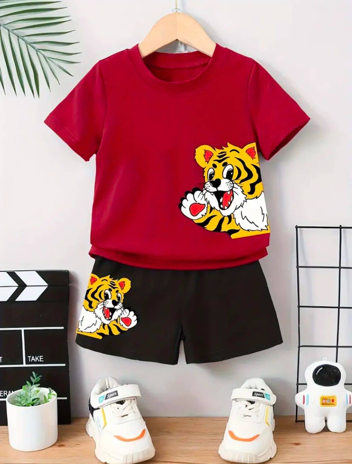 MUSNAH GARMENTS Pack of 1 Baby Boys Cotton T-Shirt & Shorts Set ( Black )