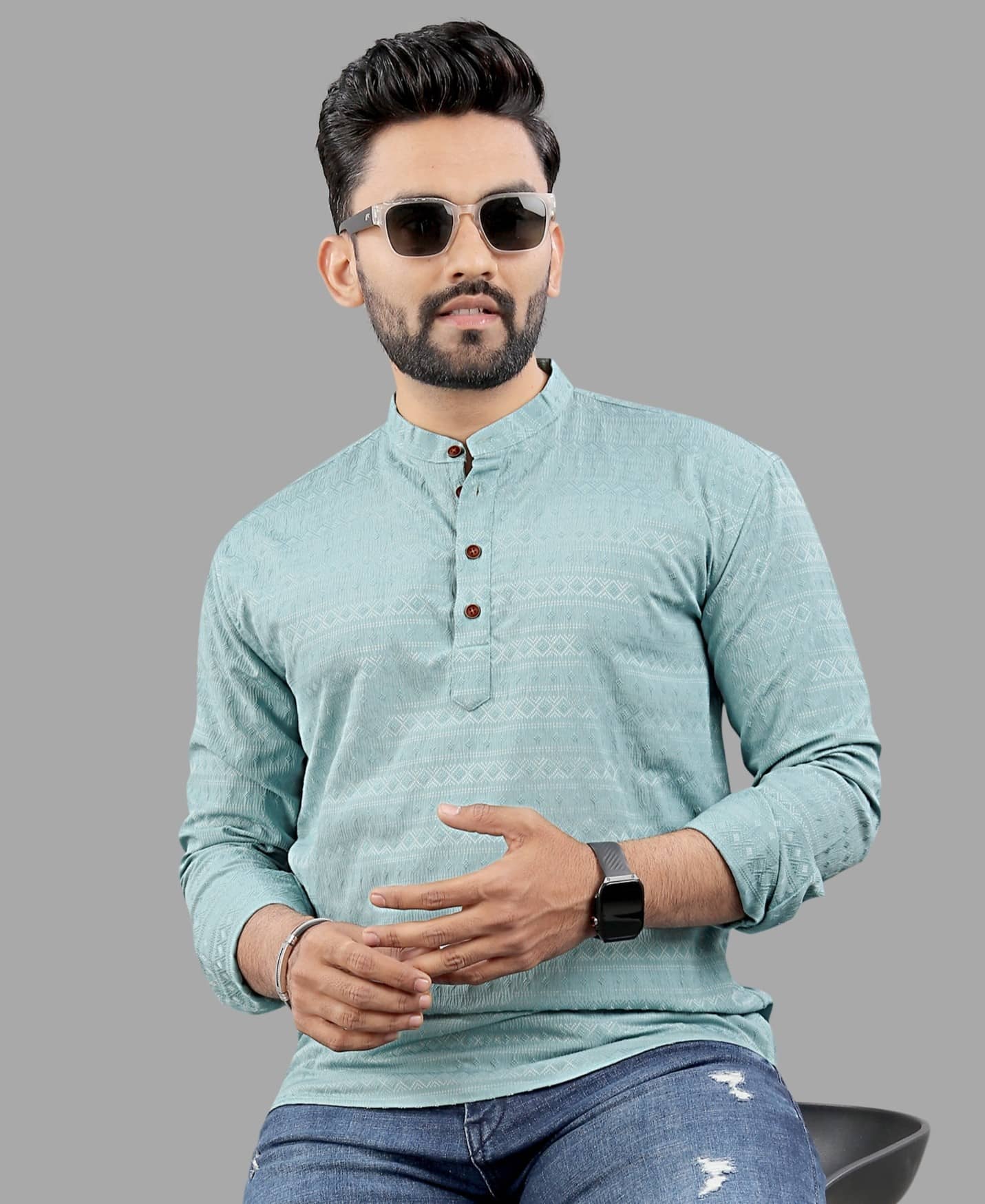 Nofilter Black Cotton Blend Men's Shirt Style Kurta ( Pack of 1 ) - Kurtas & Kurta Sets | Buy online on ZillyBuy
