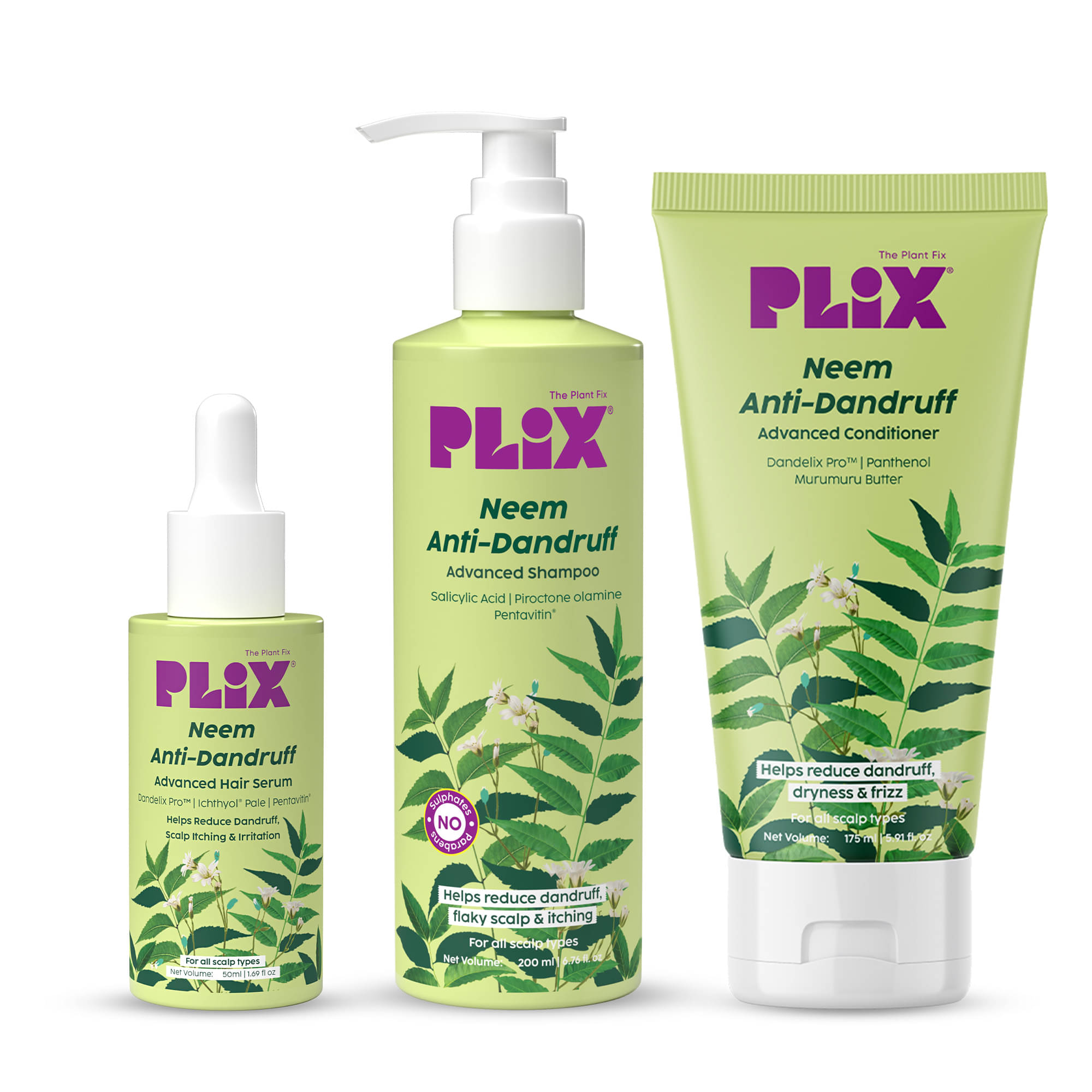     			Plix Anti Dandruff Shampoo Conditioner & Serum 405 ( Pack of 3 )