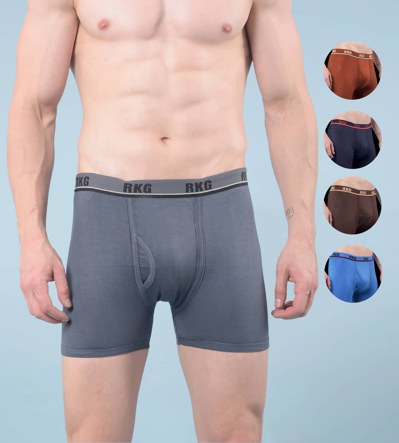     			RKG Pack of 5 Cotton Blend Trunks For Men's ( Multicolor12 )
