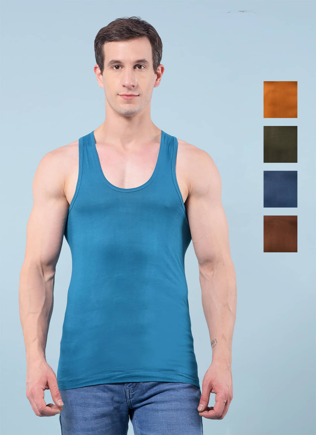 RKG Pack of 5 Cotton Blend Basic Vest For Men ( Multicolor11 )     			RKG Pack of 5 Cotton Blend Basic Vest For Men ( Multicolor11 )