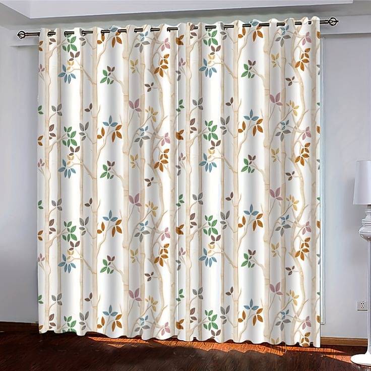     			S23 Graphic Room Darkening Eyelet Curtain 7 ft ( Pack of 1 ) - White