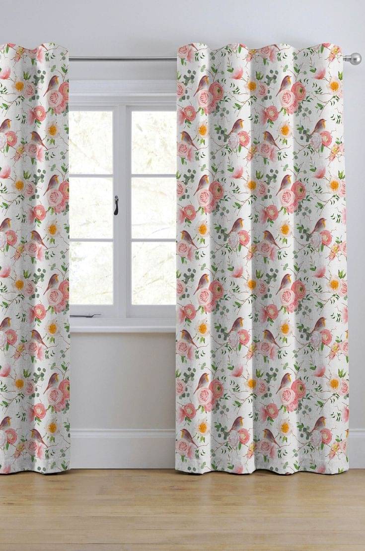 S23 Graphic Room Darkening Eyelet Curtain 7 ft ( Pack of 1 ) - White S23 Graphic Room Darkening Eyelet Curtain 7 ft ( Pack of 1 ) - White