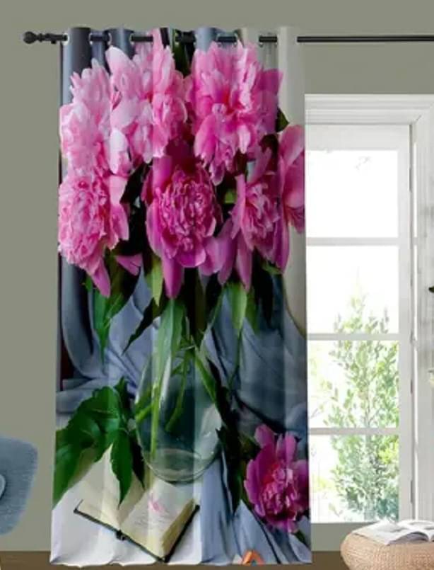 S23 Graphic Room Darkening Eyelet Curtain 5 ft ( Pack of 1 ) - Pink S23 Graphic Room Darkening Eyelet Curtain 5 ft ( Pack of 1 ) - Pink