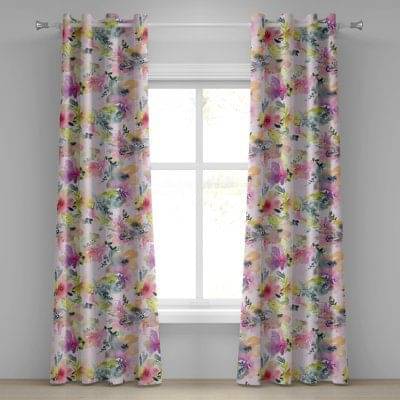     			S23 Graphic Room Darkening Eyelet Curtain 7 ft ( Pack of 1 ) - Multi Color