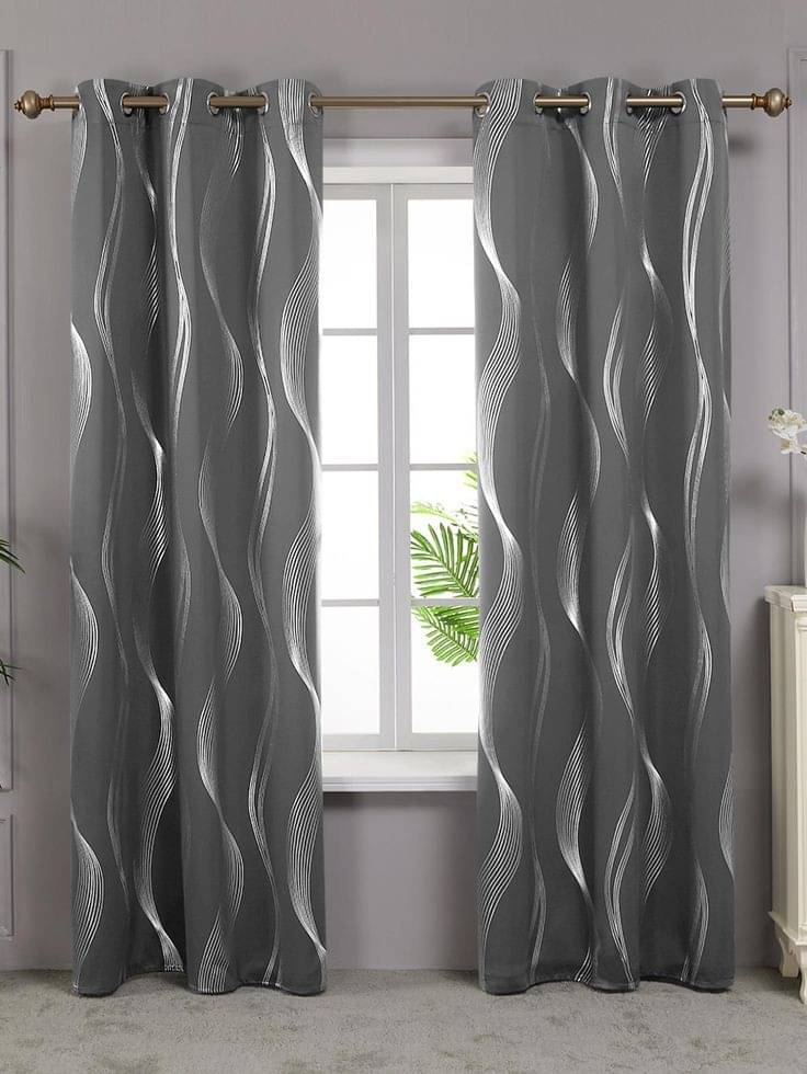 S23 Graphic Room Darkening Eyelet Curtain 9 ft ( Pack of 1 ) - Black S23 Graphic Room Darkening Eyelet Curtain 9 ft ( Pack of 1 ) - Black