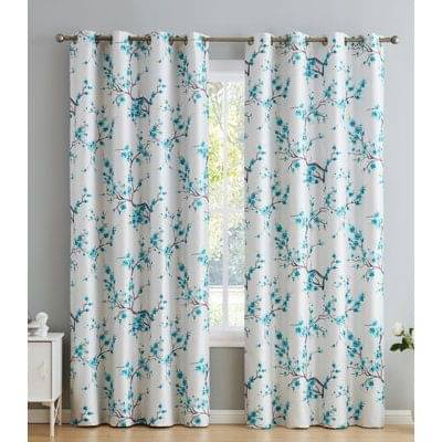 S23 Graphic Room Darkening Eyelet Curtain 9 ft ( Pack of 1 ) - White S23 Graphic Room Darkening Eyelet Curtain 9 ft ( Pack of 1 ) - White