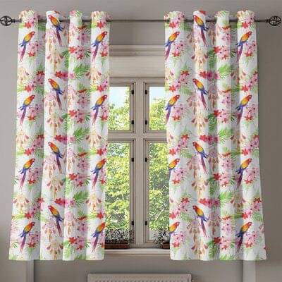     			S23 Graphic Room Darkening Eyelet Curtain 7 ft ( Pack of 1 ) - Multi Color