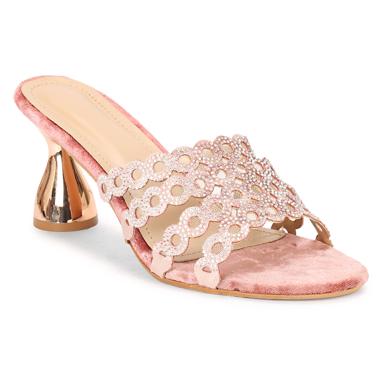     			Saheb Peach Women's Slip On Heels