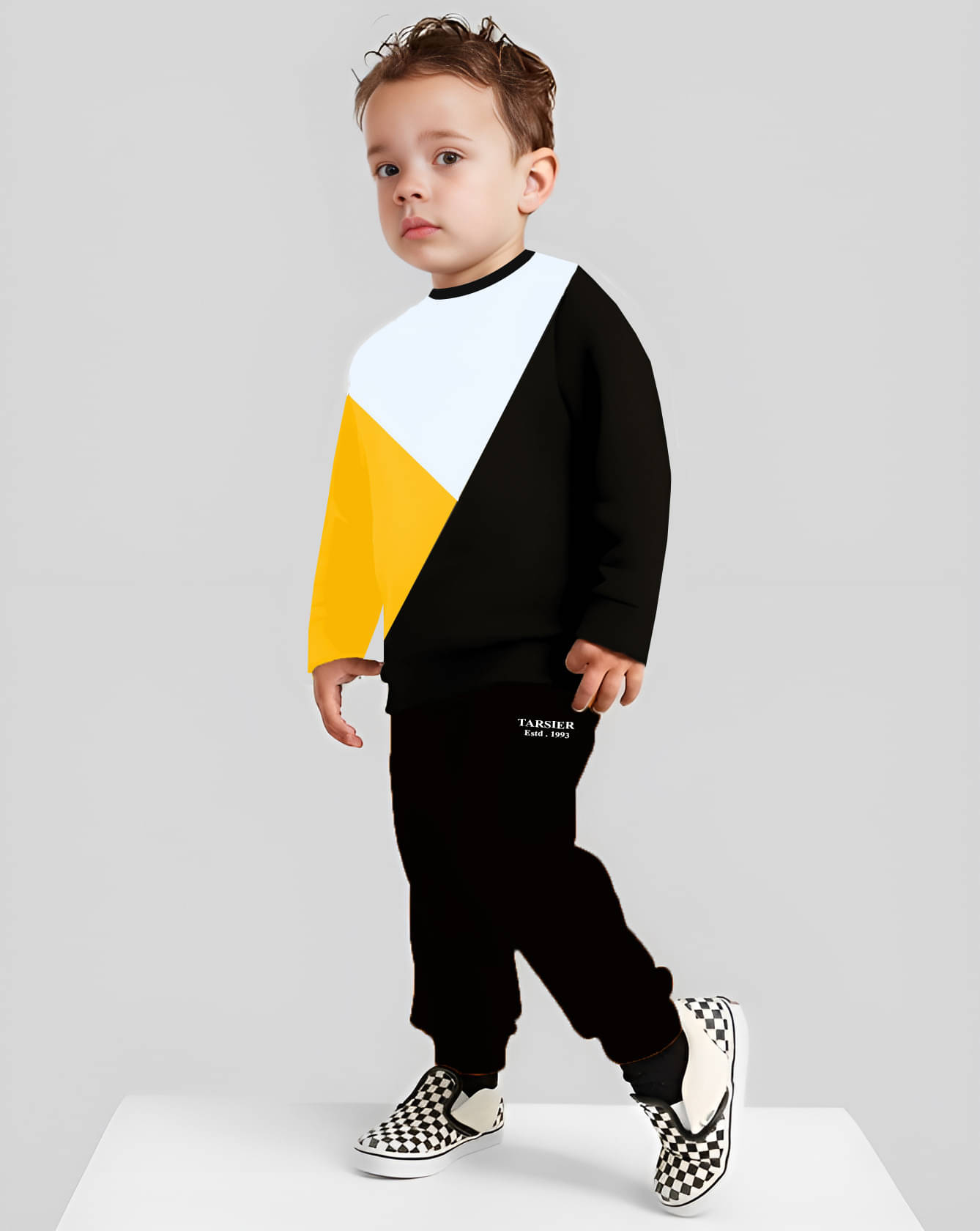     			Tarsier Pack of 1 Unisex Cotton Blend T-Shirt & Pants Set ( Black )