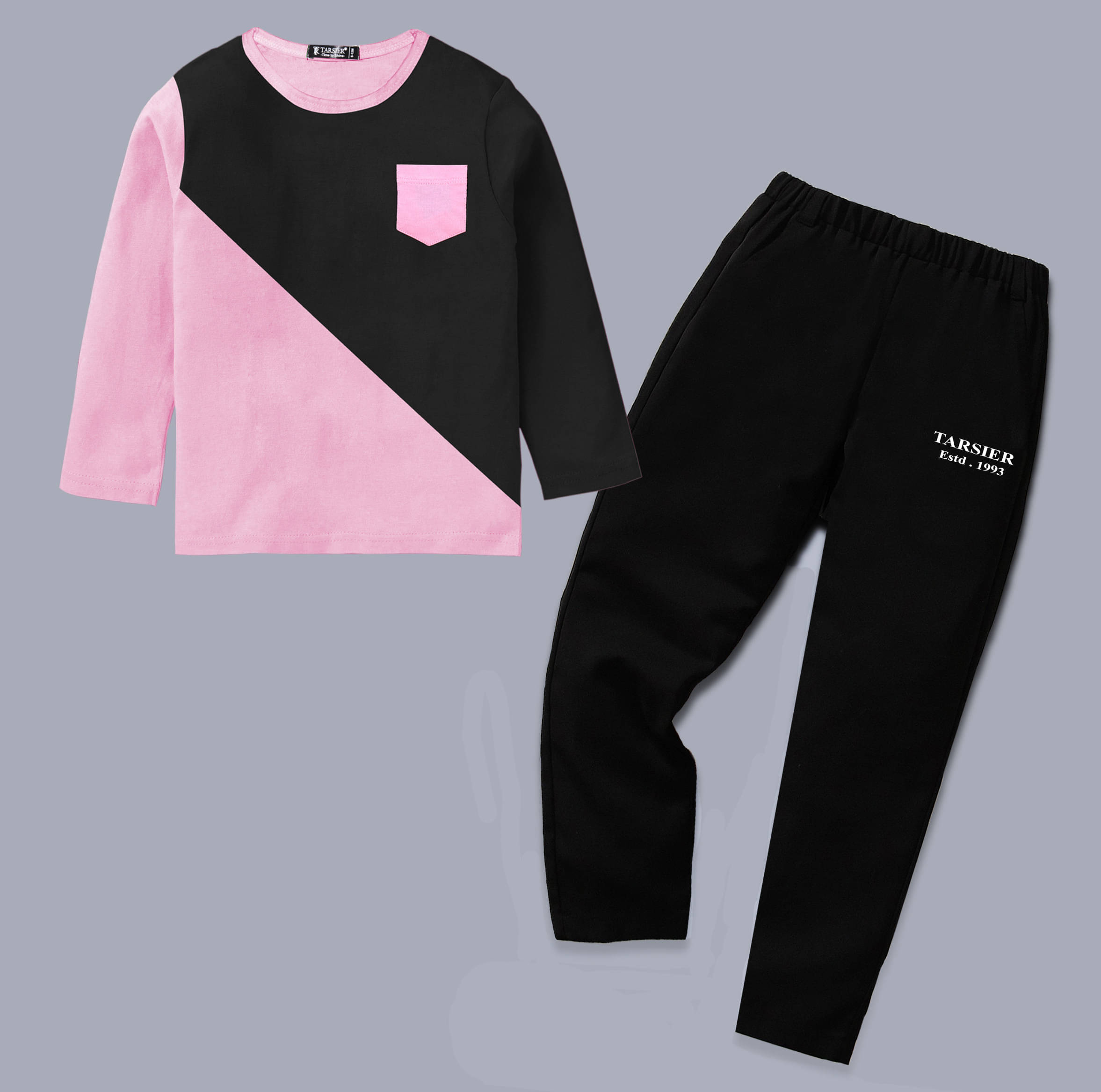     			Tarsier Pack of 1 Unisex Cotton Blend T-Shirt & Pants Set ( Multicolor )