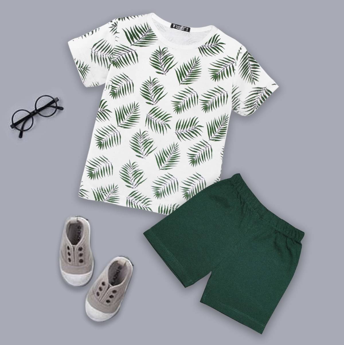     			Tarsier Pack of 1 Unisex Cotton T-Shirt & Shorts Set ( Multicolor )