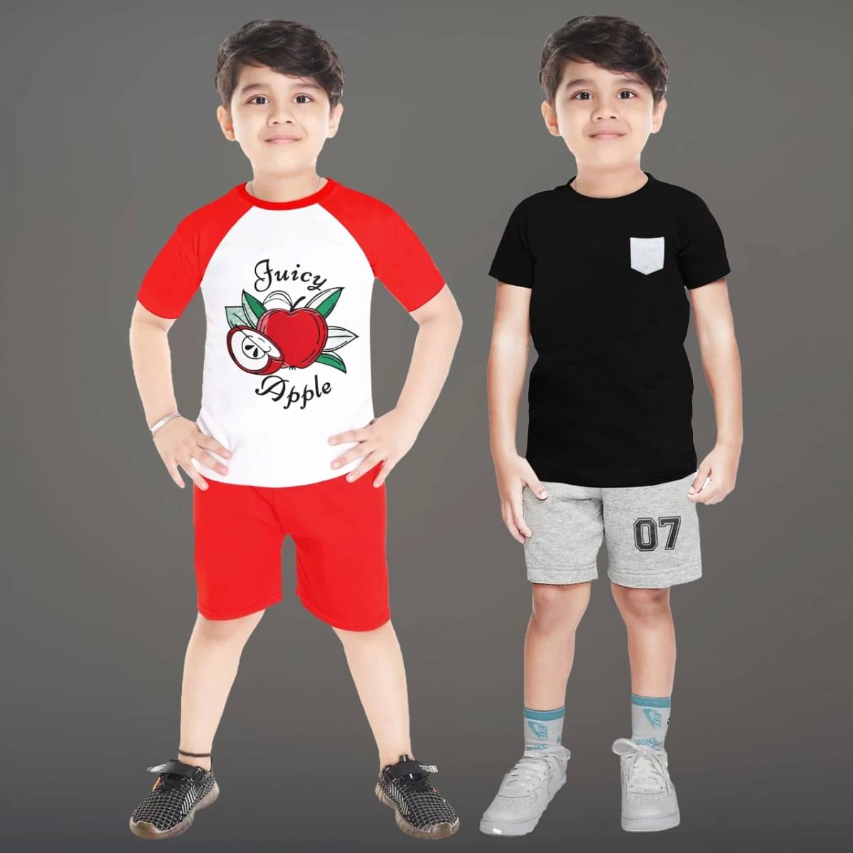     			Tarsier Pack of 2 Baby Boys Cotton Blend T-Shirt & Shorts Set ( Multicolor )