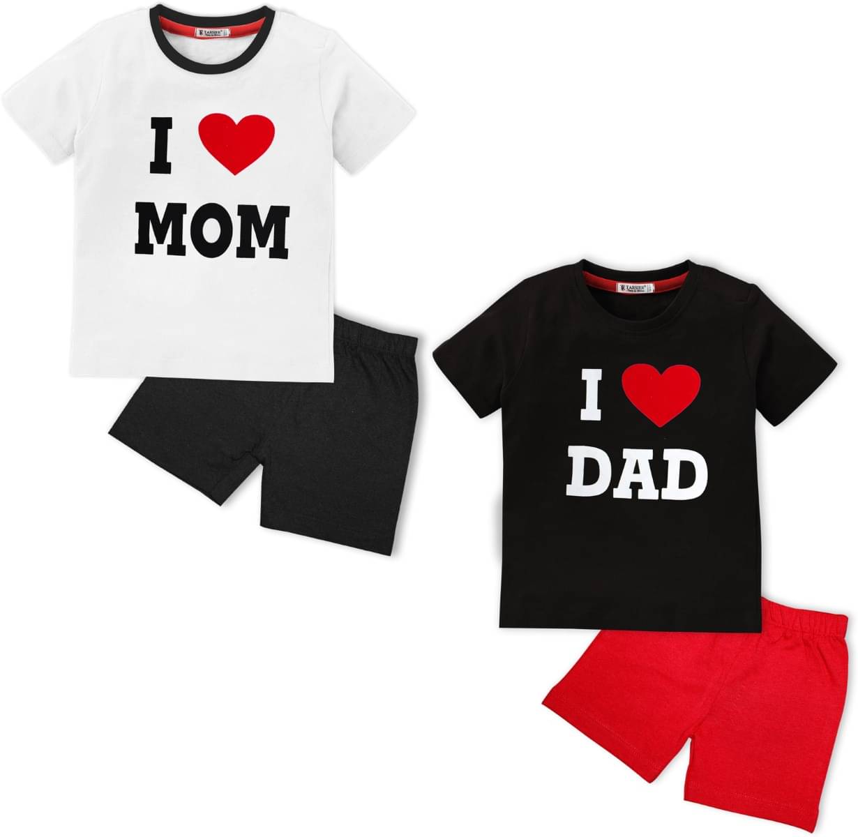     			Tarsier Pack of 2 Unisex Cotton T-Shirt & Shorts Set ( Multicolor )
