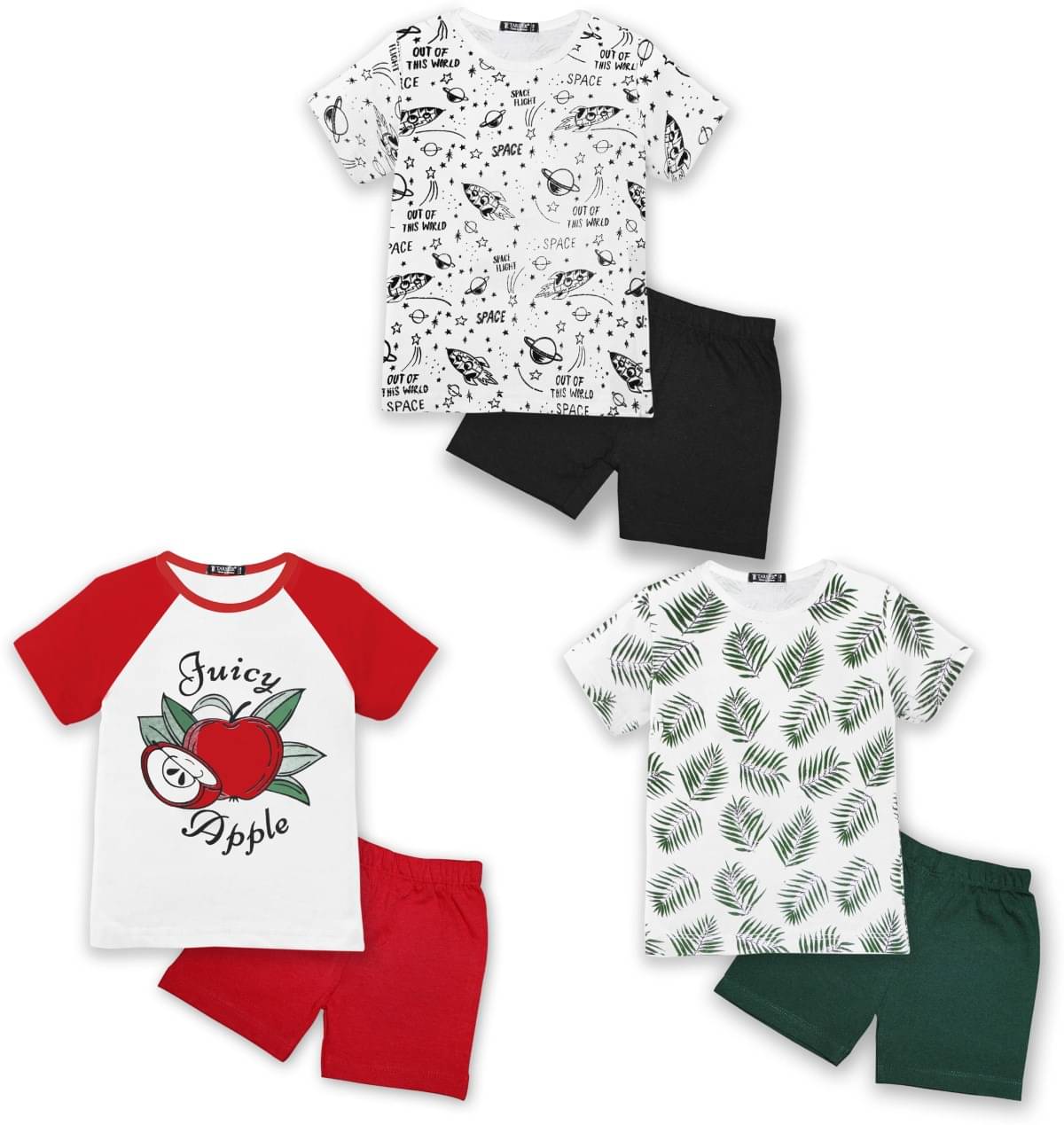    			Tarsier Pack of 3 Baby Boys Cotton Blend T-Shirt & Shorts Set ( Multicolor )