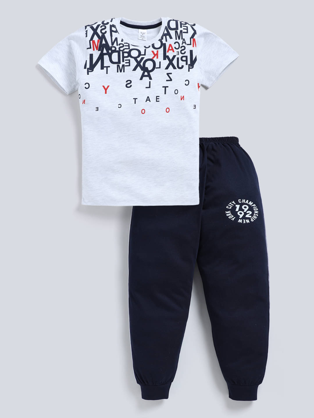     			Todd N Teen Pack of 1 Boys Cotton T-Shirt & Pants Set ( Grey )
