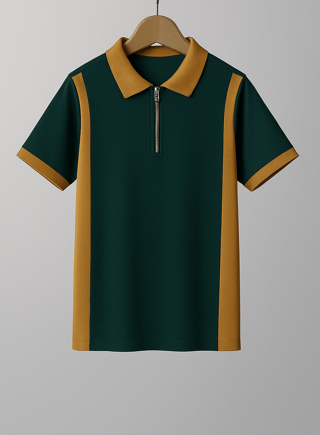     			Try This Men Cotton Blend Regular Fit Colorblock Polo T Shirt ( Green )