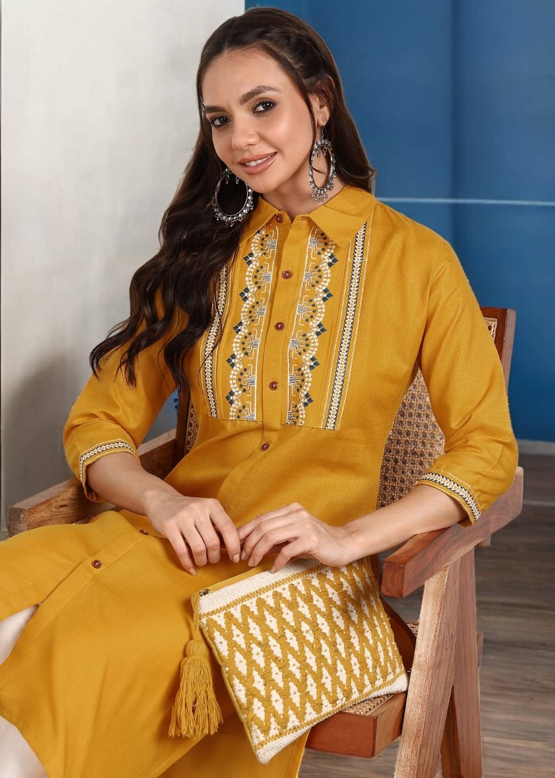 VIVIDH IMPEX Women Cotton Embroidered A-line Kurti ( Multicolor ) VIVIDH IMPEX Women Cotton Embroidered A-line Kurti ( Multicolor )
