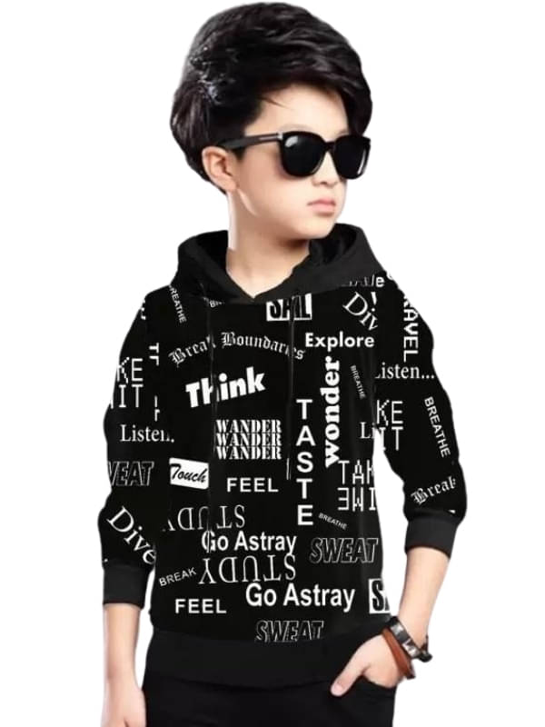     			WESEVEN Pack of 1 Boys Cotton Blend T-Shirt ( Black )