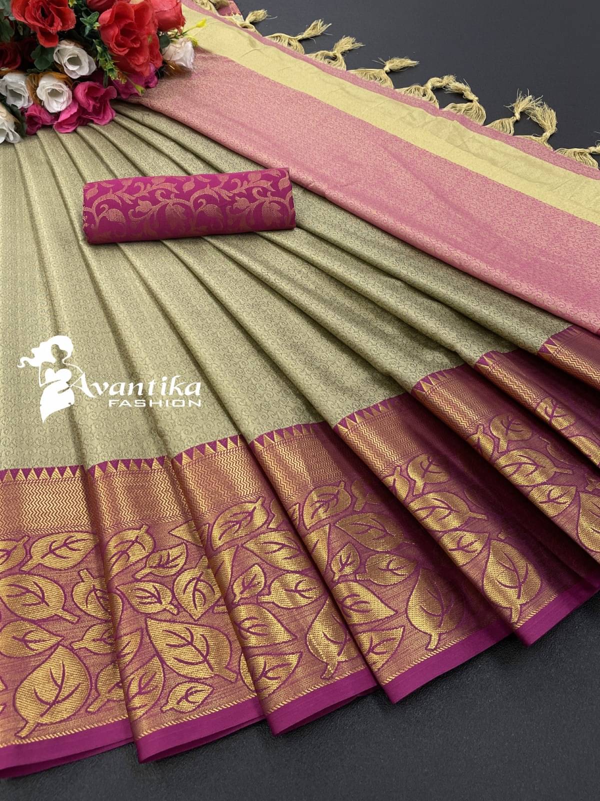     			WOVEN STOCK Banarasi Silk Printed Saree With Unstitched Blouse Piece ( Multicolor )