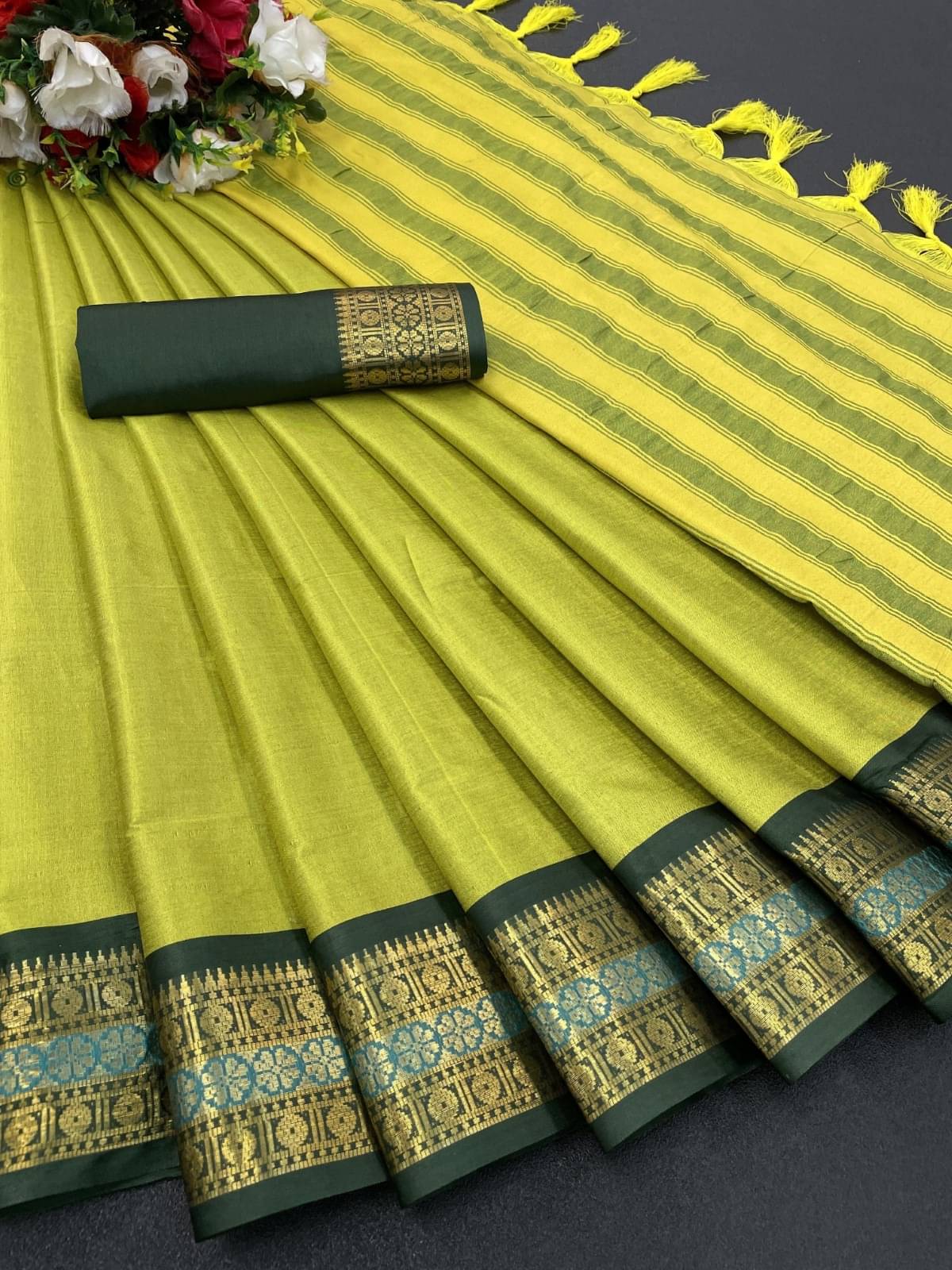     			WOVEN STOCK Banarasi Silk Self Design Saree With Unstitched Blouse Piece ( Multicolor )
