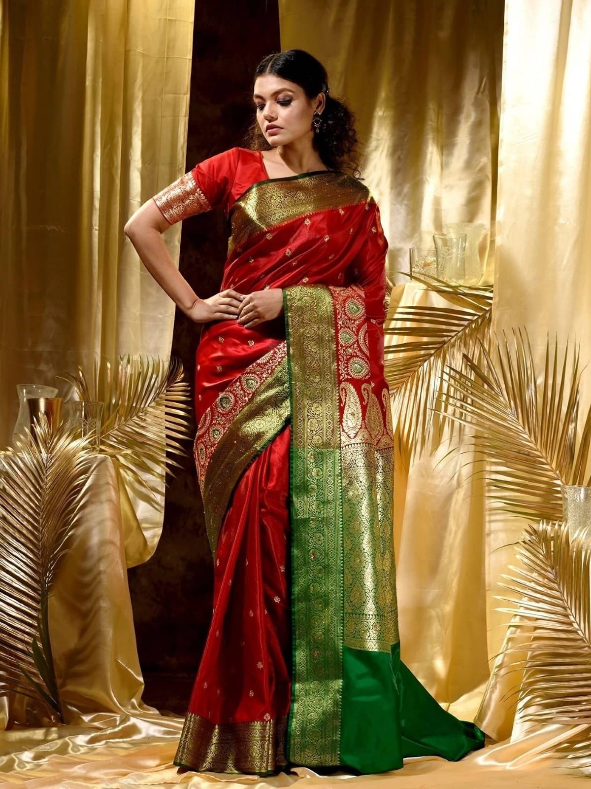 WOVEN STOCK Banarasi Silk Woven Saree With Unstitched Blouse Piece ( Multicolor ) WOVEN STOCK Banarasi Silk Woven Saree With Unstitched Blouse Piece ( Multicolor )