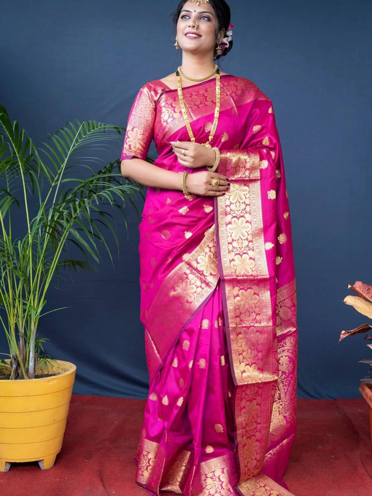 WOVEN STOCK Banarasi Silk Woven Saree With Unstitched Blouse Piece ( Pink ) WOVEN STOCK Banarasi Silk Woven Saree With Unstitched Blouse Piece ( Pink )