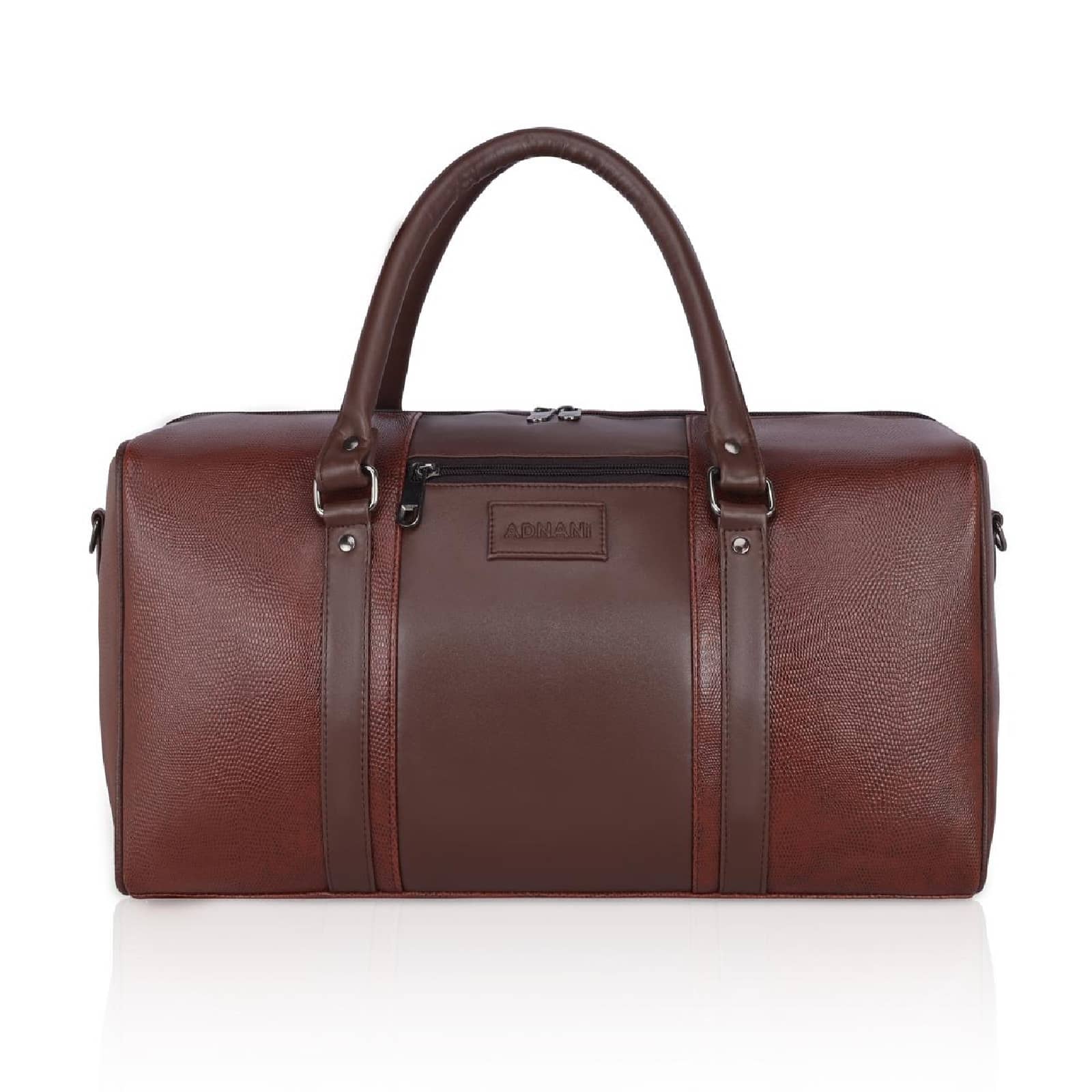 Aircase Brown Leather Duffle Bag
