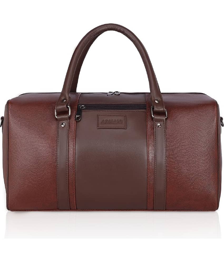 Aircase Brown Leather Duffle Bag