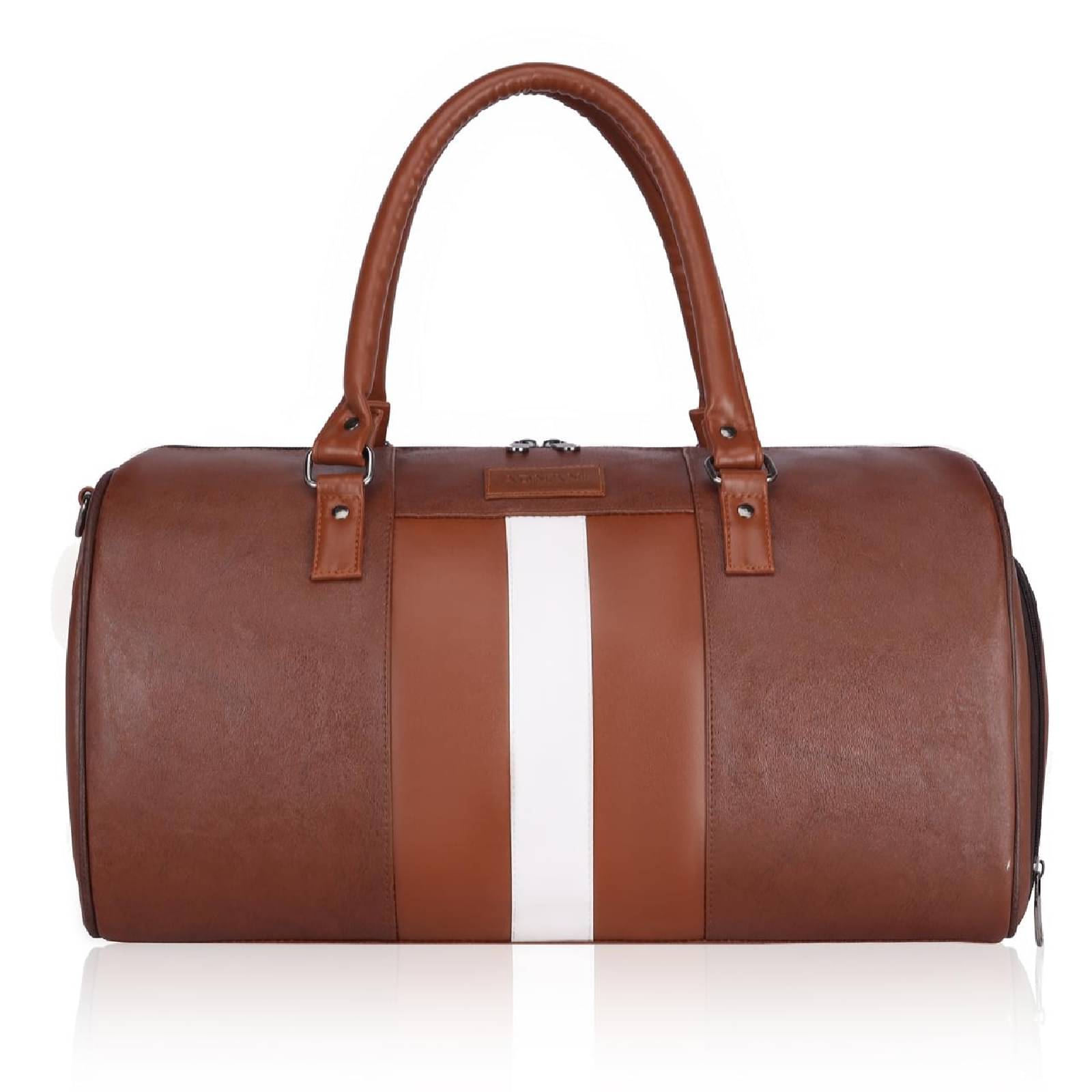     			ADNANi 50 Ltrs Tan PU Duffle Bag
