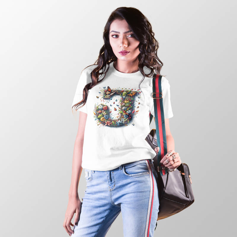     			BINAYAK Women Cotton Printed Regular Round Neck T-Shirt ( White )