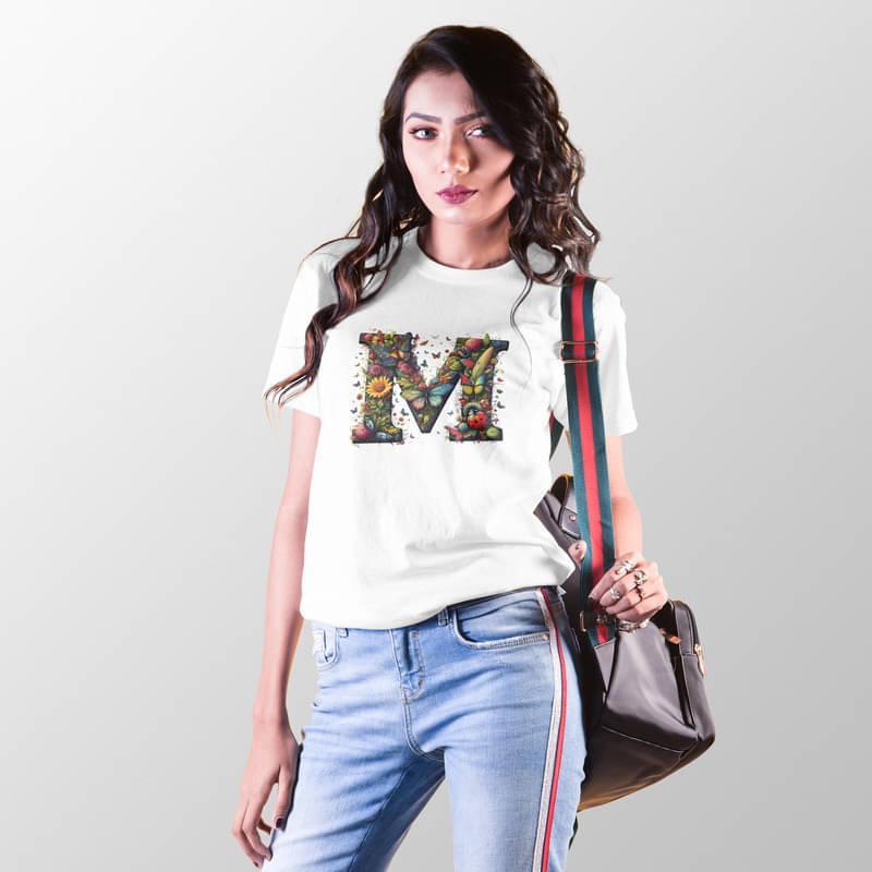     			BINAYAK Women Cotton Printed Regular Round Neck T-Shirt ( White )