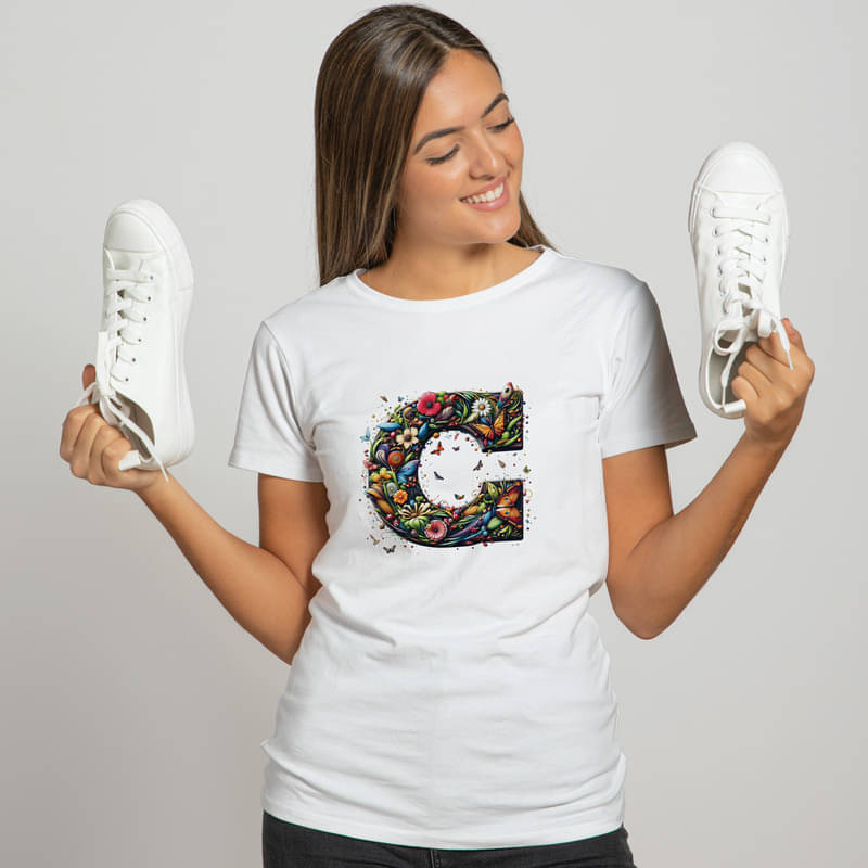     			BINAYAK Women Cotton Printed Regular Round Neck T-Shirt ( White )