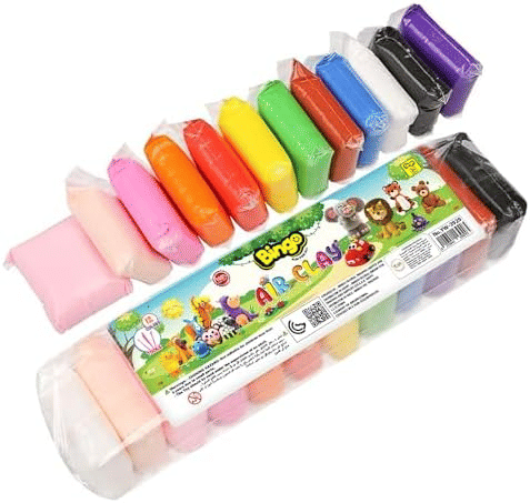     			Clay Set of 12 Colours Colors Air Dry Clay for Kids DIY Ultra Light Modelling Mind Sharpening and Bouncing Clay with Tools for Kids and Art & Craft (Pack of 12)